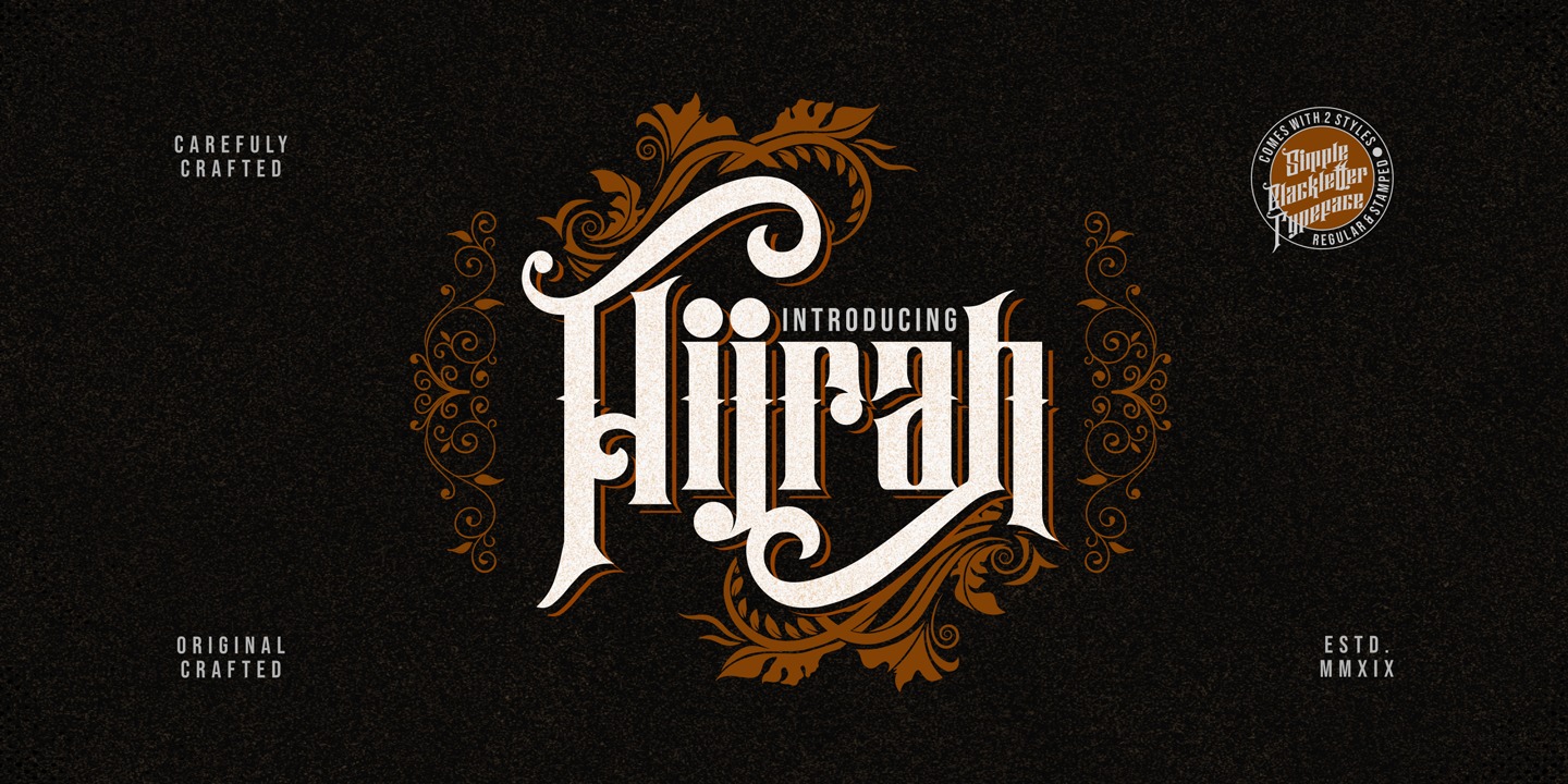 Beispiel einer Hijrah Regular-Schriftart